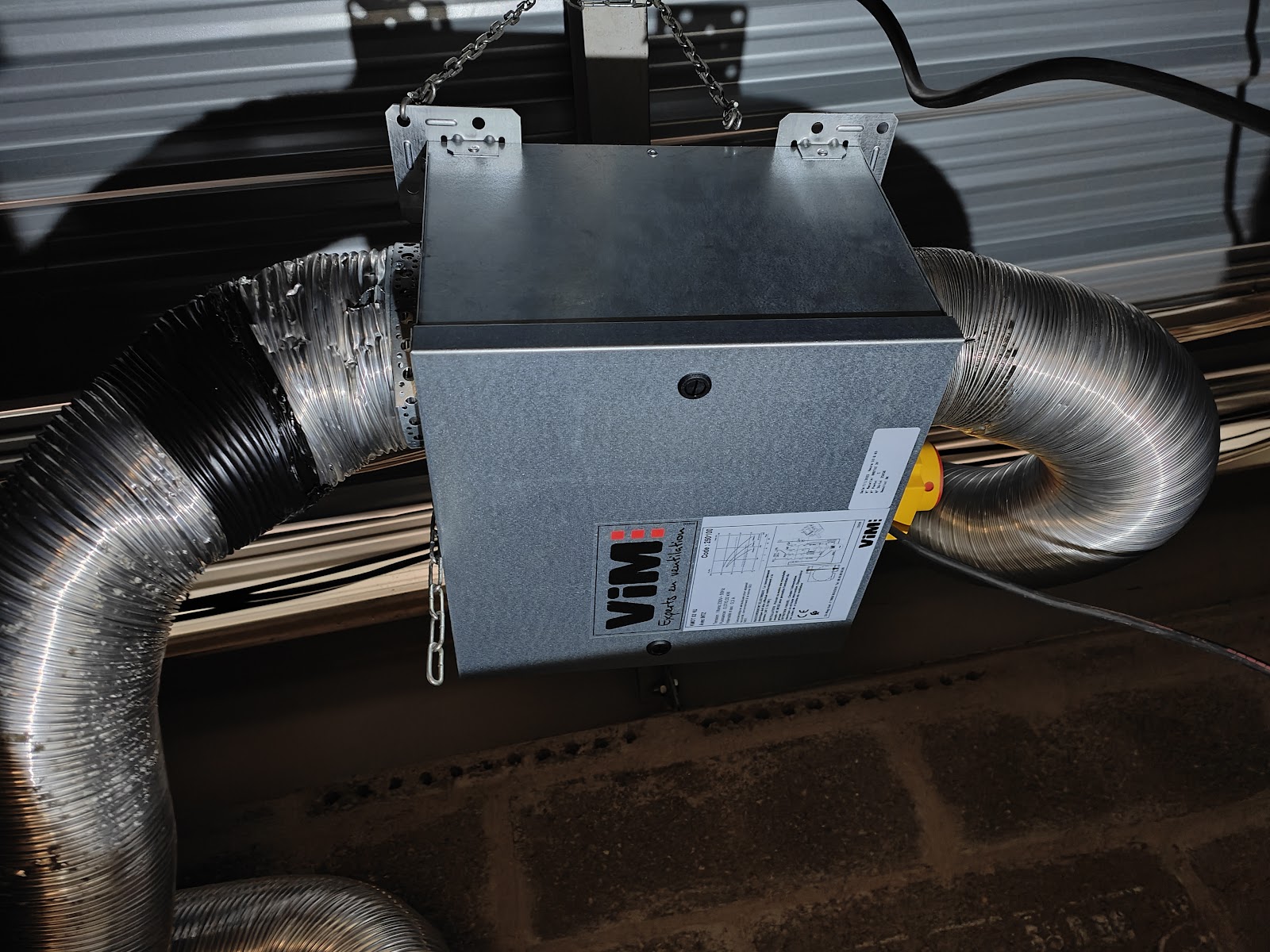 Raccordement électrique d'une installation de ventilation industrielle